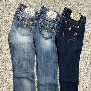 Miss Me Women's Boot Cut Jeans - Dark Blue and Light Blue